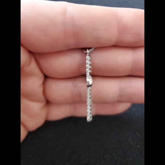 Men Women 925 Sterling Silver Micro Pave Cubic Zirconia Cross Pendant - Picture 4 of 11